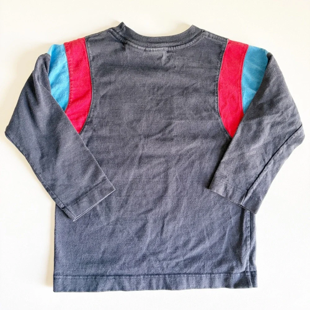 Guess Kids Vintage 90s Colorblock Embroidered Logo Long Sleeve T-Shirt Size 4T